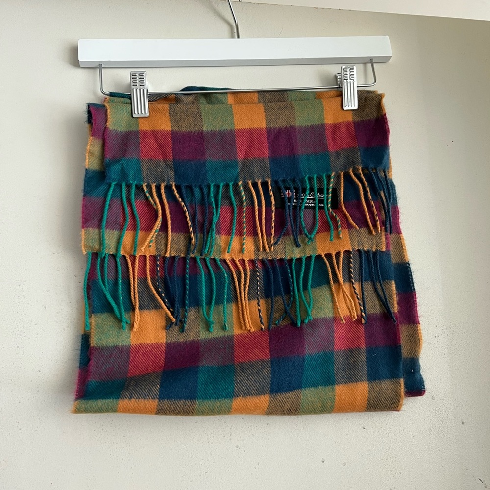 Colorful Cashmere Fringe Scarf